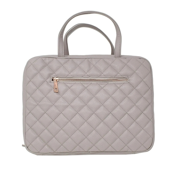 ms lovely Handbags - Ms lovely Vegan Leather Toiletry Travel Bag  Large Cosmetic  Grey NEW